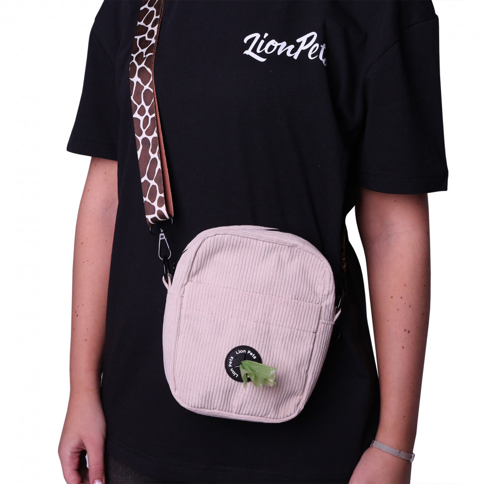 Сумка вельветовая LionPets LPS-1810-3 Цвет: Молочный