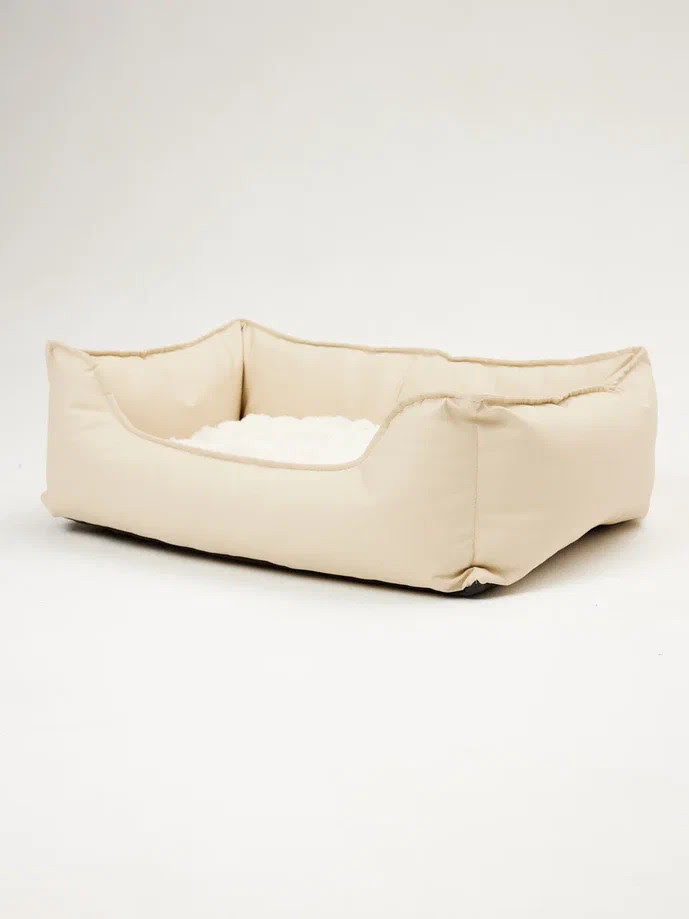Лежанка LionPets для животных БРАУНИ PR2604 Эко-кожа Цвет: Молочный
