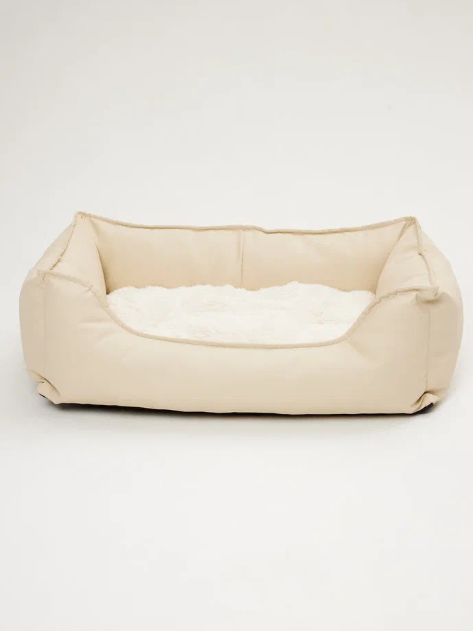 Лежанка LionPets для животных БРАУНИ PR2604 Эко-кожа Цвет: Молочный