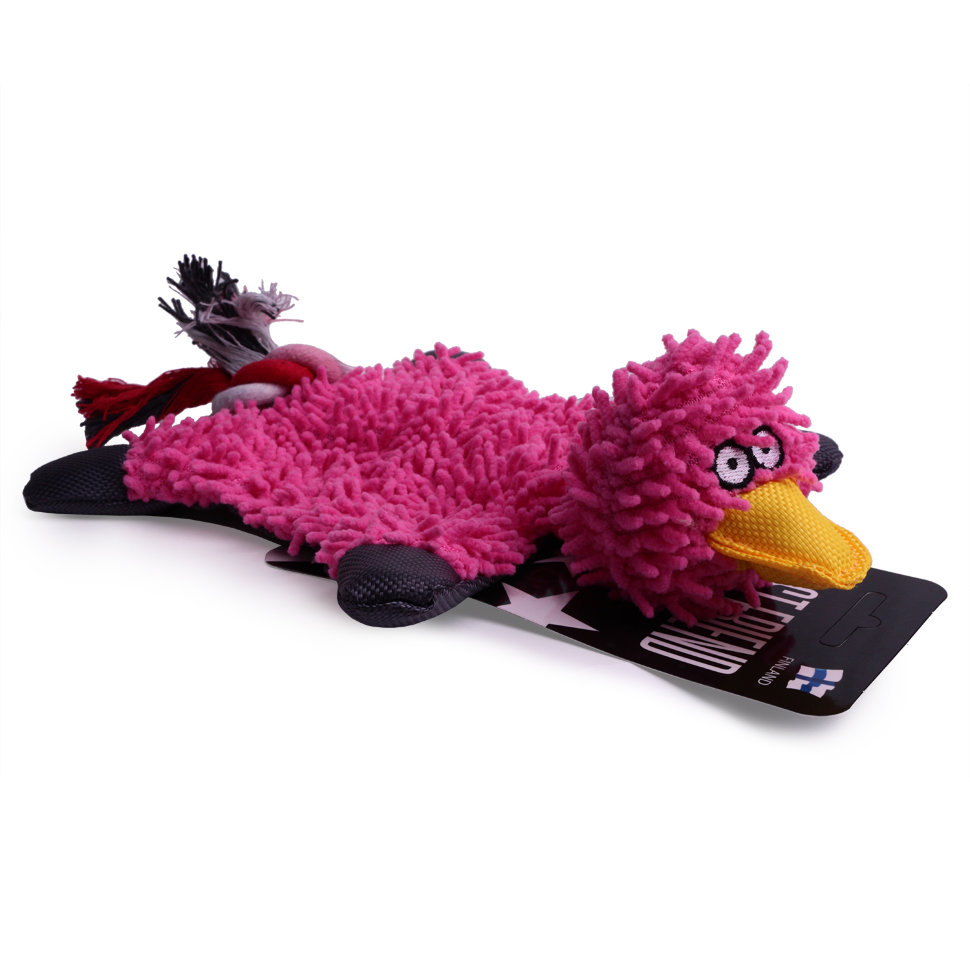 Игрушка для собак LionPets "швабра" Утка UT1029 (Розовая) 32х19 см