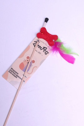 Дразнилка-удочка для кошек Lion "Фетрики с перьями" 45 см, LMG-102